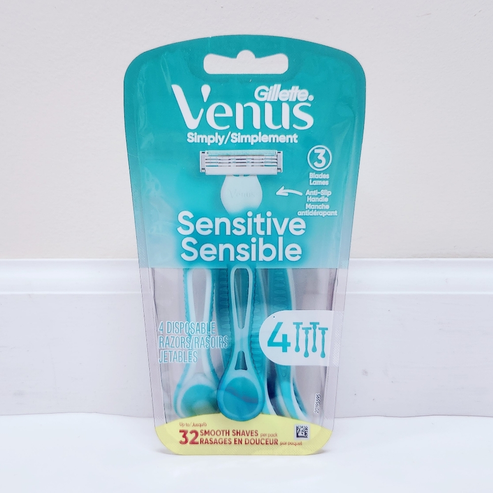 ⭐4/$15 Gillette Venus Simply 3 Sensitive 3-Blade Disposable Razors